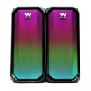 WOXTER Pareja de Altavoces 20W Big Bass 95 BLUETOOTH 5.2 Luces Led, Aux-in.entrada Auricular