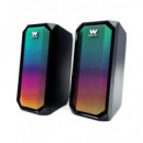 WOXTER Pareja de Altavoces 20W Big Bass 95 BLUETOOTH 5.2 Luces Led, Aux-in.entrada Auricular