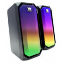 WOXTER Pareja de Altavoces 20W Big Bass 95 BLUETOOTH 5.2 Luces Led, Aux-in.entrada Auricular
