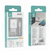 Cargador Rápido Ikrea 1 Puerto USB-A con Cable Type-C 12W Blanco WA0306