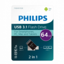 Pendrive PHILIPS USB Flash Drive 3.1 64GB 2 en 1 Type-c + USB