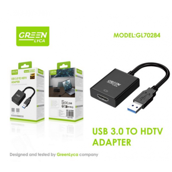Adaptador GREEN LYCA USB 3.0 a HDMI para Hdtv 1080P Full HD GL70284