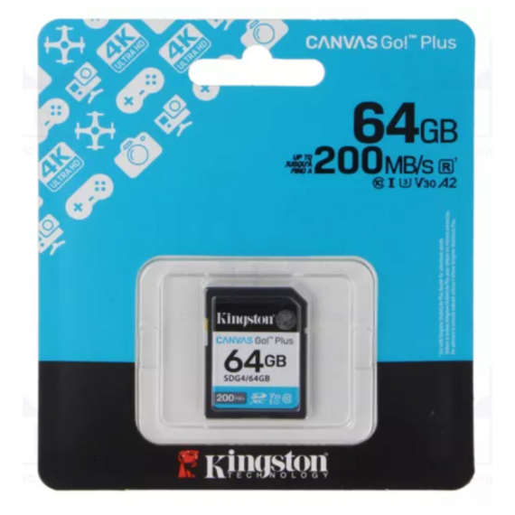 Tarjeta Memoria Kingston Canvas Go Plus 64GB Gen4 SDG4/64GB