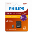 Tarjeta Memoria PHILIPS Micro Sd 64GB C10 C/adaptador