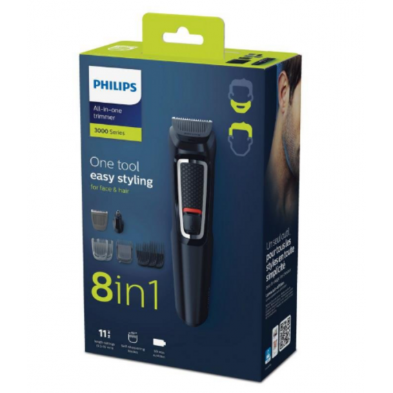 Cortapelo Multigroom PHILIPS Series 3000 8EN1 para Pelo y Cara MG3730/15