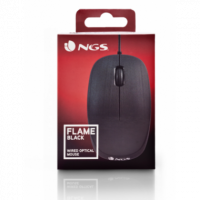 Ratón NGS Óptico USB-A 1000DPI Negro con Cable Flameblack