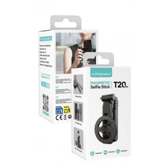 Palo Apokin Soporte y Trípode Magnético Portátil para Móvil con Rotación 180 y Control Remoto T20MINI