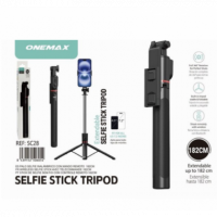 Palo Selfie Magnético con Trípode Onemax para Móvil 182cm Rotación Vertical Horizontal 360 SC28