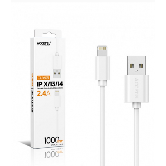 Cable de Datos Accetel 2.4A Lightning 1m Blanco CU1603