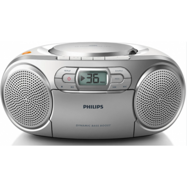 Radio Casete PHILIPS Reproductor con CD Radio Fm Entrada de Audio Port&aacute;til AZ127/12