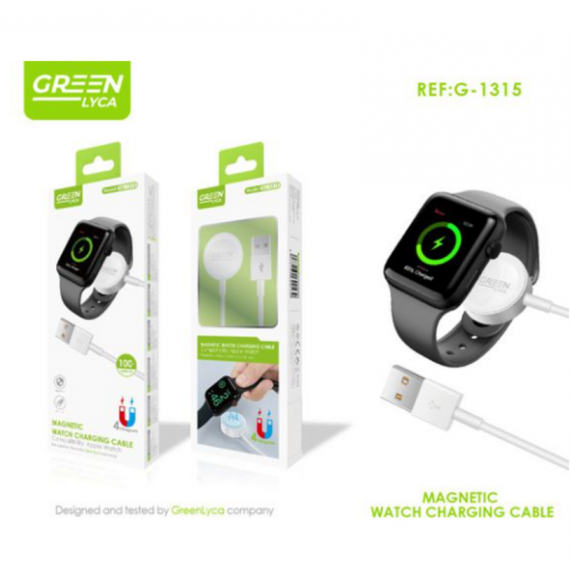 Cargador de Reloj Magnético Greenlyca 100CM para Apple Watch Usb-a G-1315  GREEN LYCA