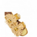 KURT GEIGER - Raffia Buckle Flat Sdl - 60 - 5588093999/60