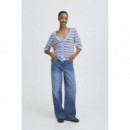 B-YOUNG Jerséis y Sudaderas Cárdigan B.young Pointelle Marsala Stripe