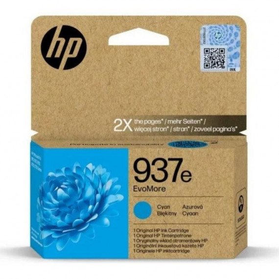 Cartucho de Tinta Original HP 937e XL Cyan EvoMore (4S6W6NE)