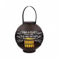 Farol Solar LED Redondo Exterior Marrón 3000K