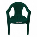 Silla de Jardín Apilable de Resina Verde 56x57x79cm