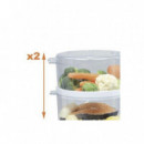 Vaporera Eléctrica de 2 Pisos Jocca 400W 4.4 Litros