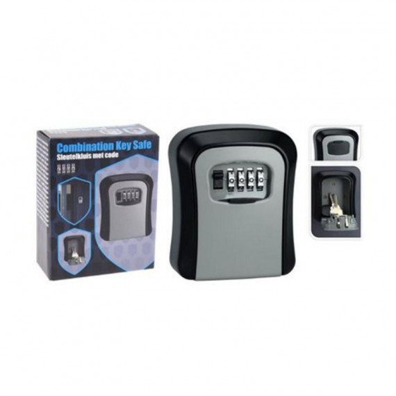 Caja de Seguridad Guardallaves con Código de 4 Dígitos (Gris/Negro)