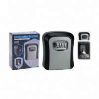 Caja de Seguridad Guardallaves con Código de 4 Dígitos (Gris/Negro)