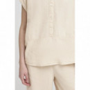 Blusas y Camisas Camisa ICHI Linno Natural Ecru