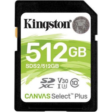 KINGSTON Tarjeta Memoria Sdxc 512GB 100MB/S R C10 Canvas Select Plus