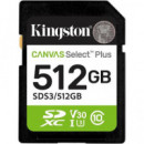 KINGSTON Tarjeta Memoria Sdxc 512GB 150MB/S R C10 V30 A1CANVAS Select Plus