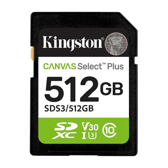 KINGSTON Tarjeta Memoria Sdxc 512GB 150MB/S R C10 V30 A1CANVAS Select Plus