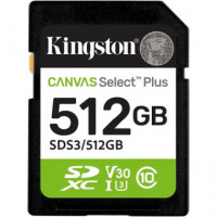 KINGSTON Tarjeta Memoria SDXC 512Gb 150MB/s R C10 V30 A1CANVAS Select Plus