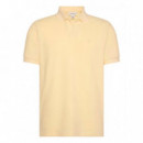 Polo de piqué de algodón con cuello abierto