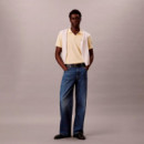 Polo de piqué de algodón con cuello abierto