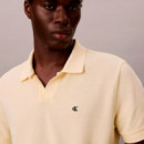 Polo de piqué de algodón con cuello abierto