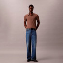 Polo de piqué de algodón con cuello abierto