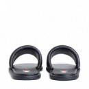 Chanclas con pala acolchada de piel