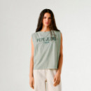 Camisa sin mangas logo calado