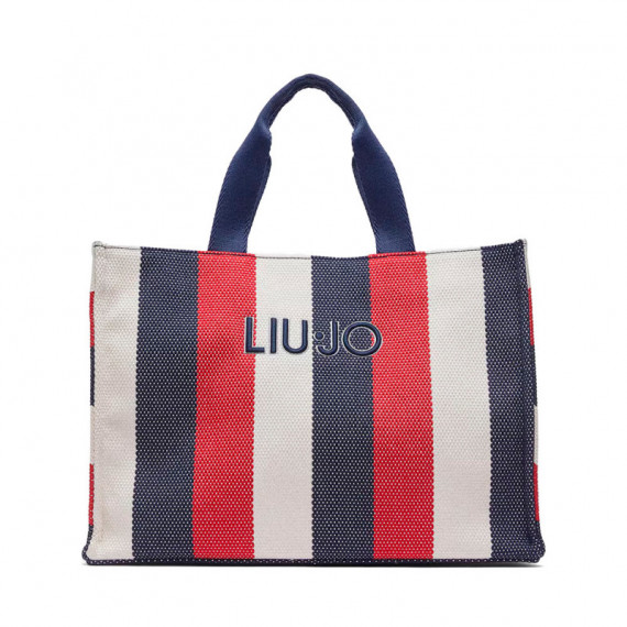 Bolso tote grande a rayas