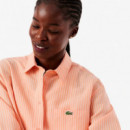 Camisa oversized de mezcla de lino