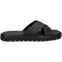 Pala Cruzada Piel Negro  CALVIN KLEIN