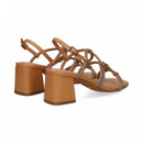 SANDALIA TIRAS UNIDAS STRASS+CAMEL