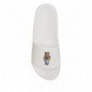 POLO RALPH LAUREN - POLO SLIDE-SANDALS-SLIDE - WHITE BEACH SHOP BEAR - 809P09762001/WHITE BEACH SHOP BEAR
