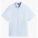 TOMMY HILFIGER - BT PIGMENT DYED LINEN RF SHIRT S/S - C1O - F|MW0MW44078/C1O
