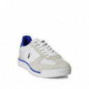 POLO RALPH LAUREN - VARICK PP-SNEAKERS-LOW TOP LACE - BIANCO WHITE FOREST - 809P07565001/BIANCO WHITE FOREST