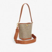 S Bucket Bag Natural Noir Tan  LACOSTE