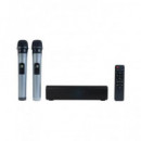 FONESTAR Barra Sonido Portatil con 2 Microfonos Sing-bar