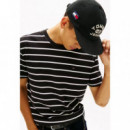 TJM REG STRIPE SS TEE EXT BLACK STRIPE