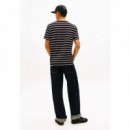 TJM REG STRIPE SS TEE EXT BLACK STRIPE