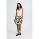 Faldas Falda ICHI Linno Graphic Animal White