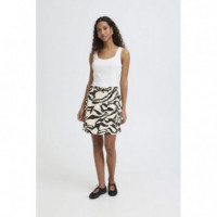 Faldas Falda ICHI Linno Graphic Animal White