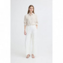 Pantalones ICHI Linno Cloud Dancer White