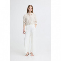 Pantalones ICHI Linno Cloud Dancer White