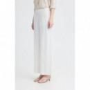Pantalones ICHI Linno Cloud Dancer White